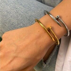 NEW Silver Screw Bangle Bracelet